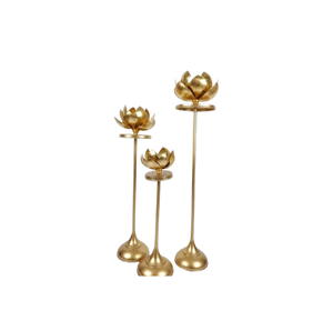Gold Lotus Candle Holder Floor Stands