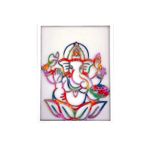 Modern Multicolor Lord Ganesha LED Wall Frame
