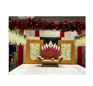Royal Floral Wedding Reception Stage Setup