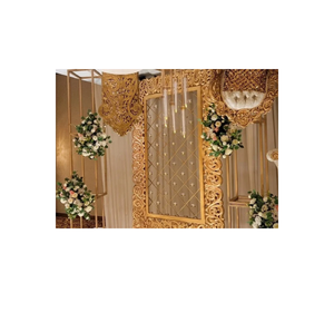 Royal Gold Wedding Stage Backdrop Set