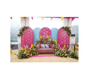 Floral Arch Panel Wedding Stage Backdrop Set