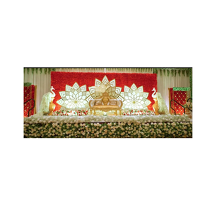 Royal Lotus Wedding Stage Backdrop Set