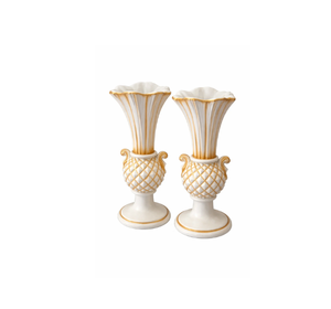 Royal White &amp;amp;amp; Gold Decorative Flower Vases