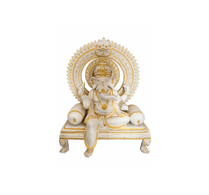 White Lord Ganesha Decorative Statue