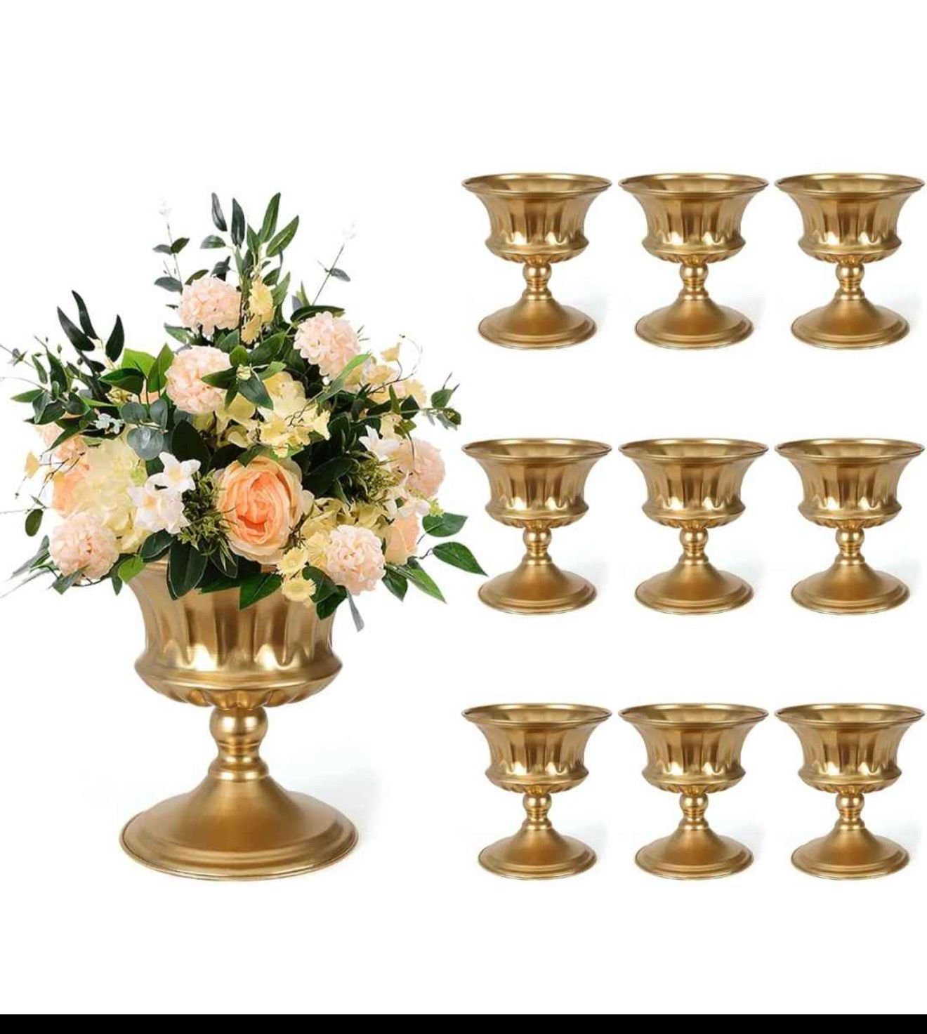 Gold Floral Vase Set