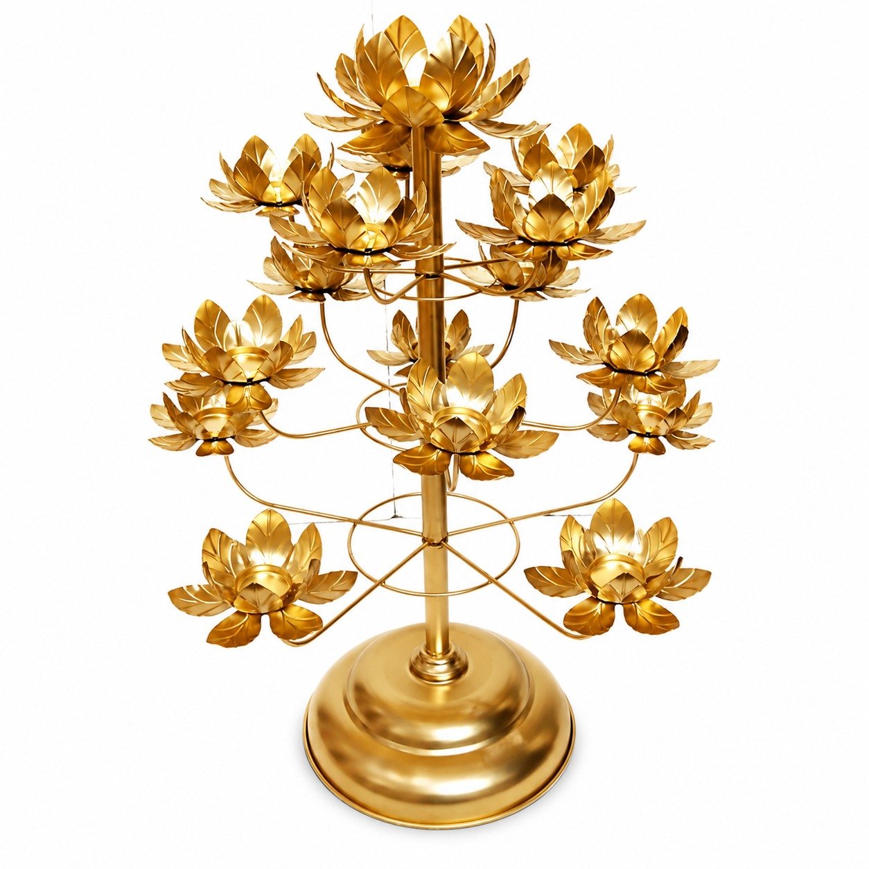 Golden Lotus Candle Stand