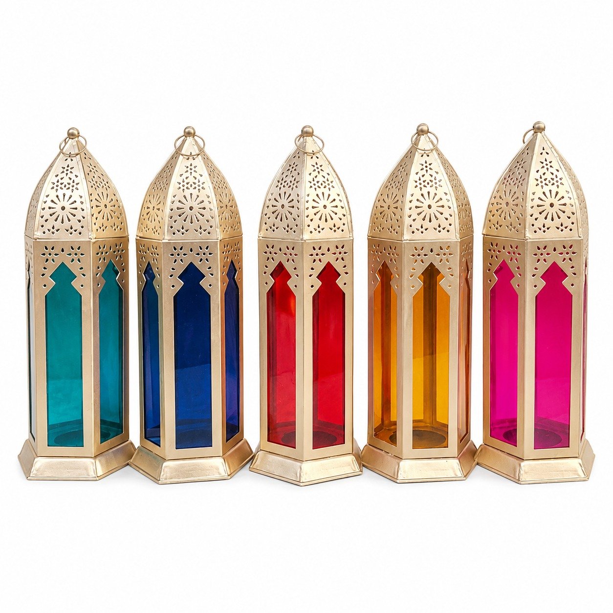 Colored Moroccan Lantern Set