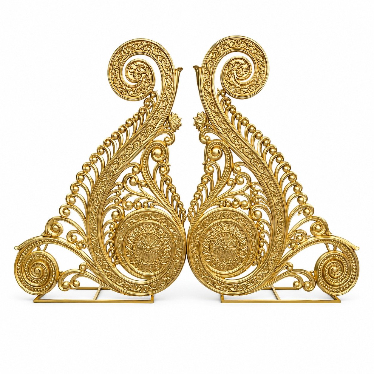 Gold Ornamental Peacock Stage Panels