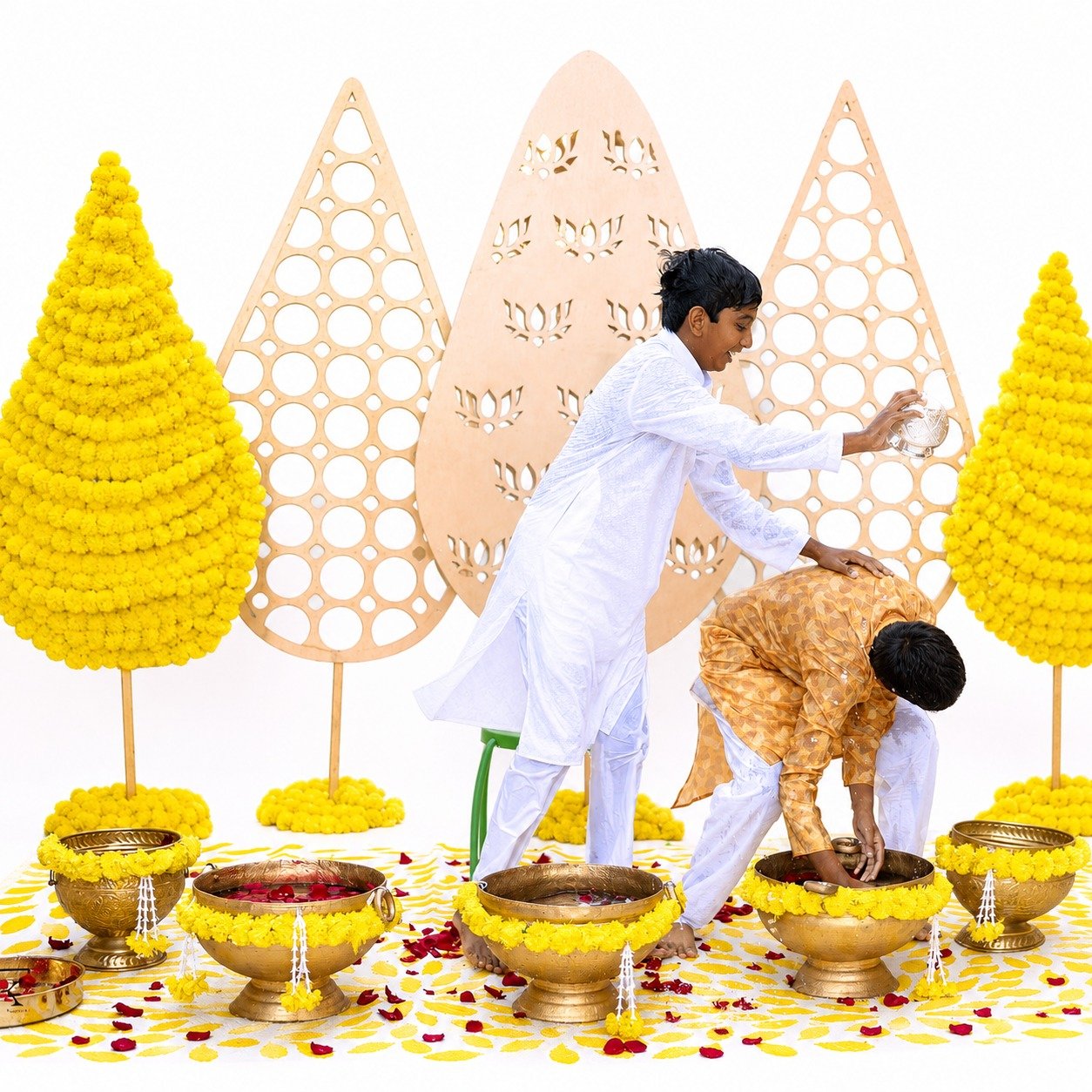 Haldi Urli Bowl Ceremony Setup