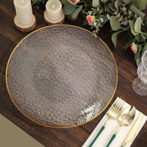 Luxury Gold Edge Glass Charger