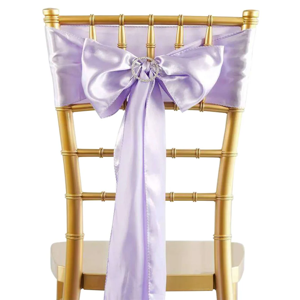 Lavender Satin Chair Sash Bow Cover