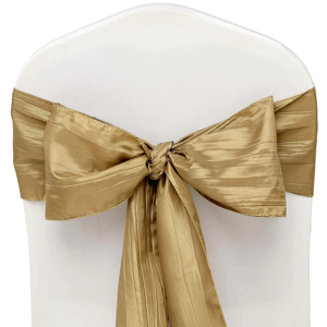 Gold Taffeta Chair Sash Bow Cover