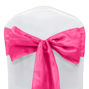 Fuchsia Taffeta Chair Sash Bow Cover