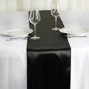 Satin Table Runners-Black