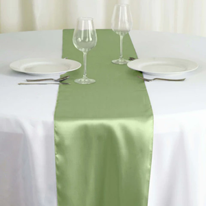 Satin Table Runners-sage Green