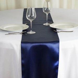 Satin Table Runners-Navy Blue