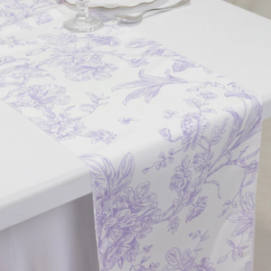 Polyester- White with Lavender Lilac