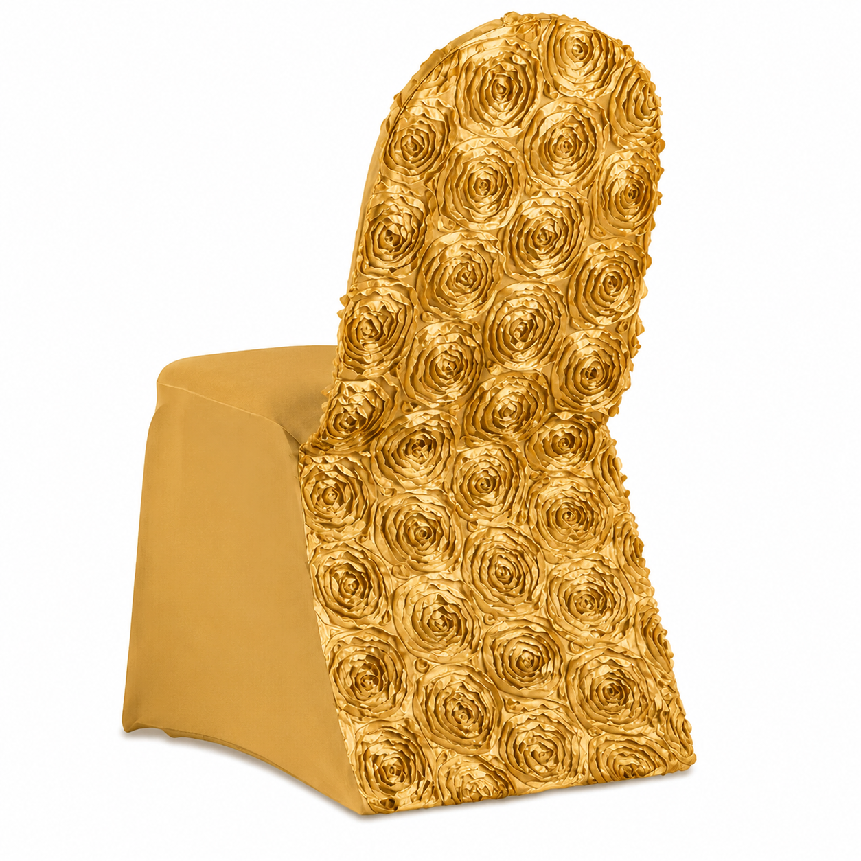 Premium Gold Slipcover for Banquet Chairs with Fitted Design