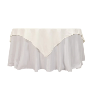 Ivory Cotton Blend Table Topper, Designed to Resist Wrinkles