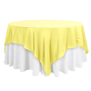 Yellow Polyester Table Topper Durable and Easy-Care Fabric