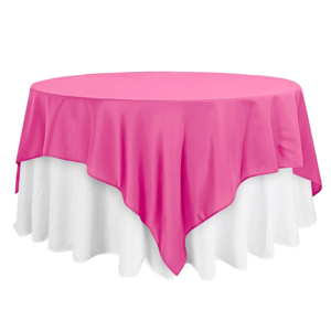 Fuchsia Polyester Table Topper Durable and Easy-Care Fabric