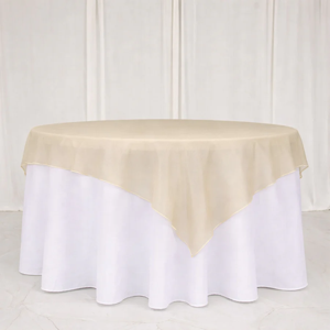 Gold Organza Decorative Table Overlay for Special Occasions