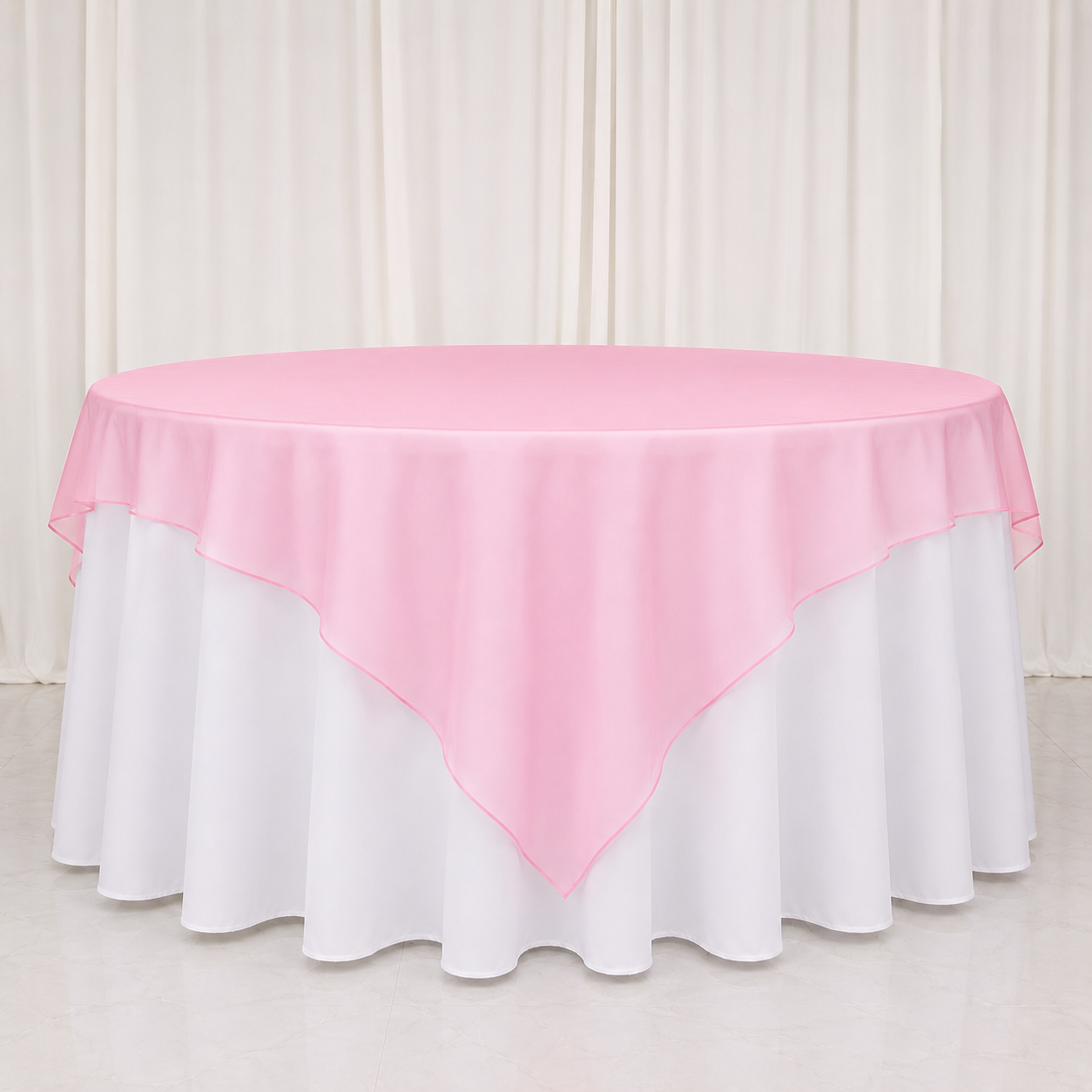 Baby Pink Organza Event Table Overlay Lightweight Sheer Fabric