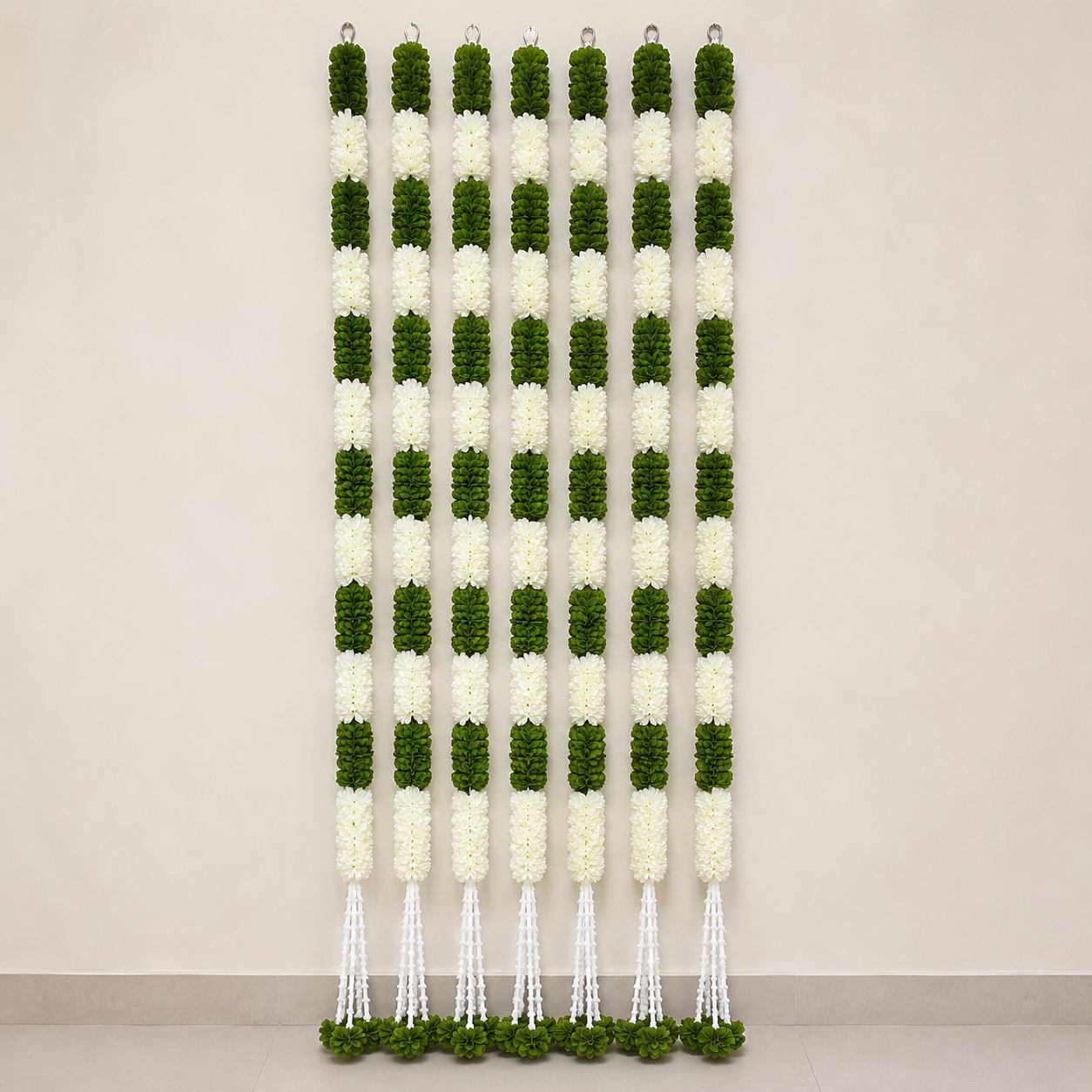 Artificial White and Green Flower Hanging Garland Backdrop