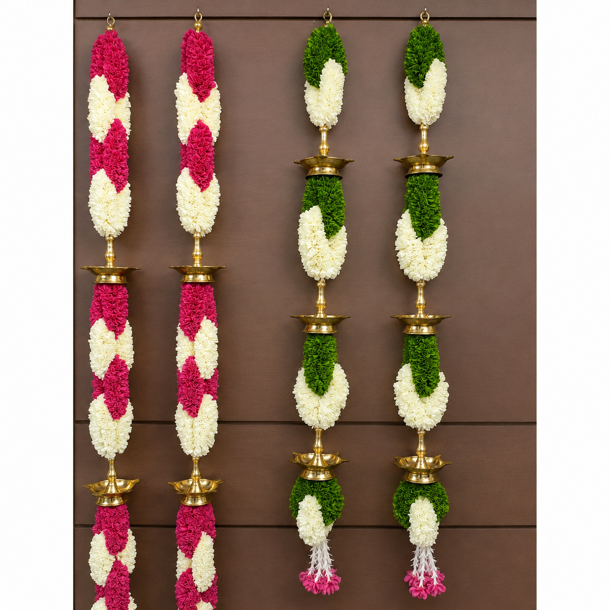 Artificial Floral Hanging Diya Garland Set