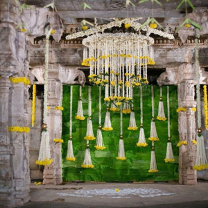 Artificial Jasmine Floral Chandelier Hanging Decoration