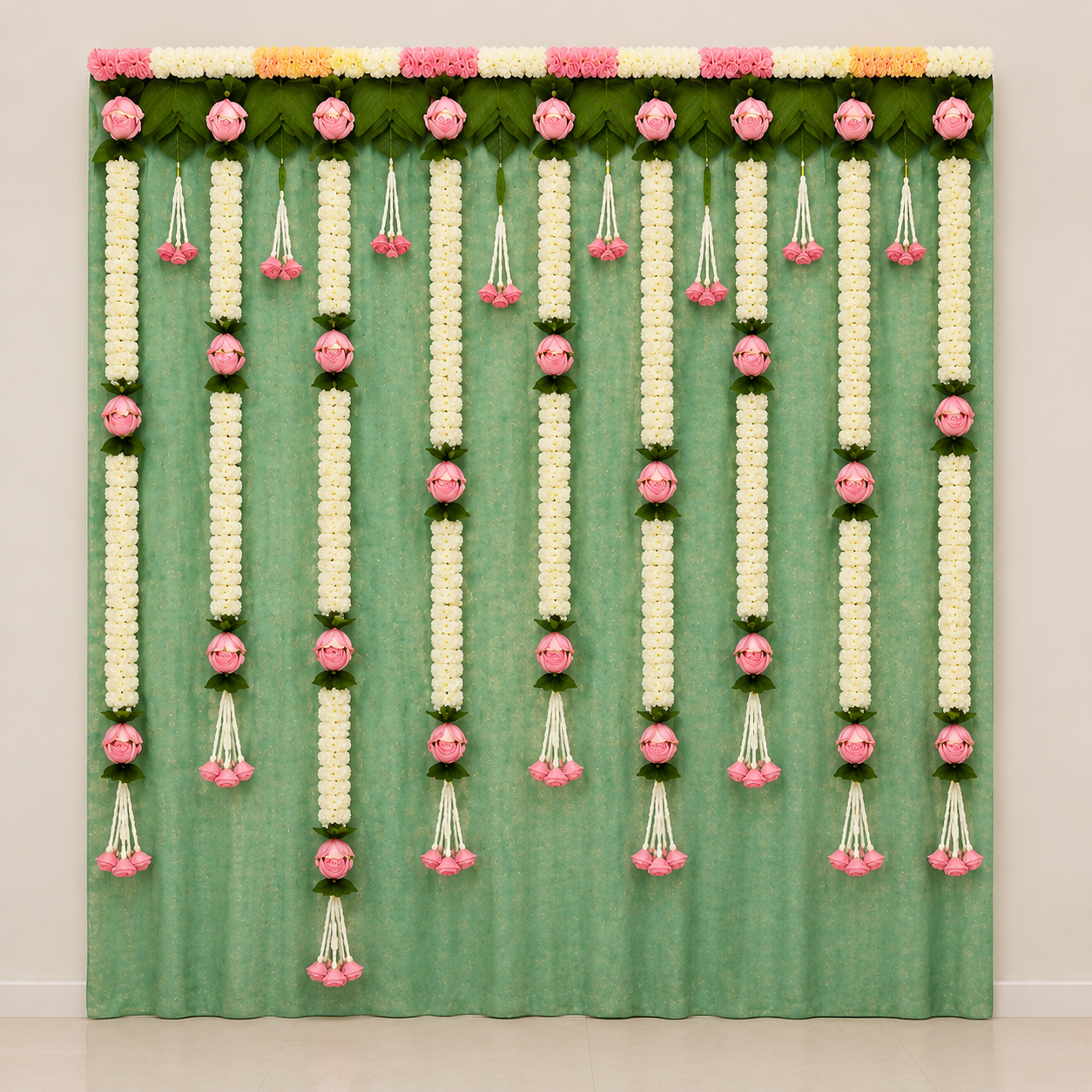 Artificial Lotus Floral Hanging Garland Set