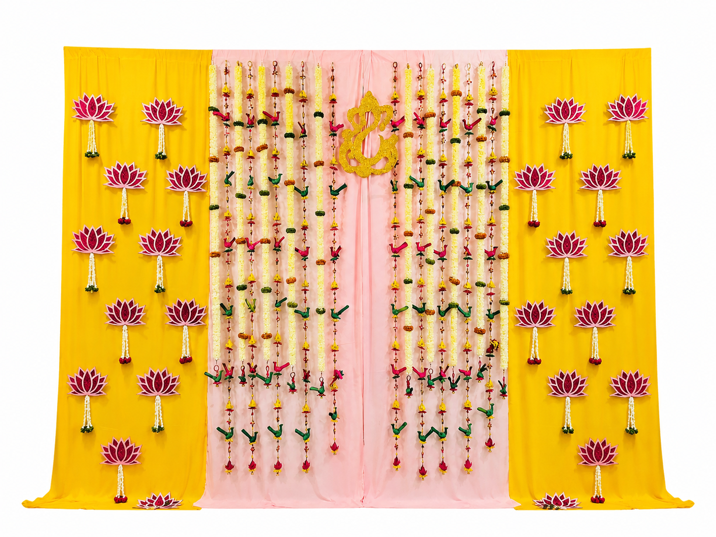Artificial Lotus Floral Wedding Backdrop Decoration Set