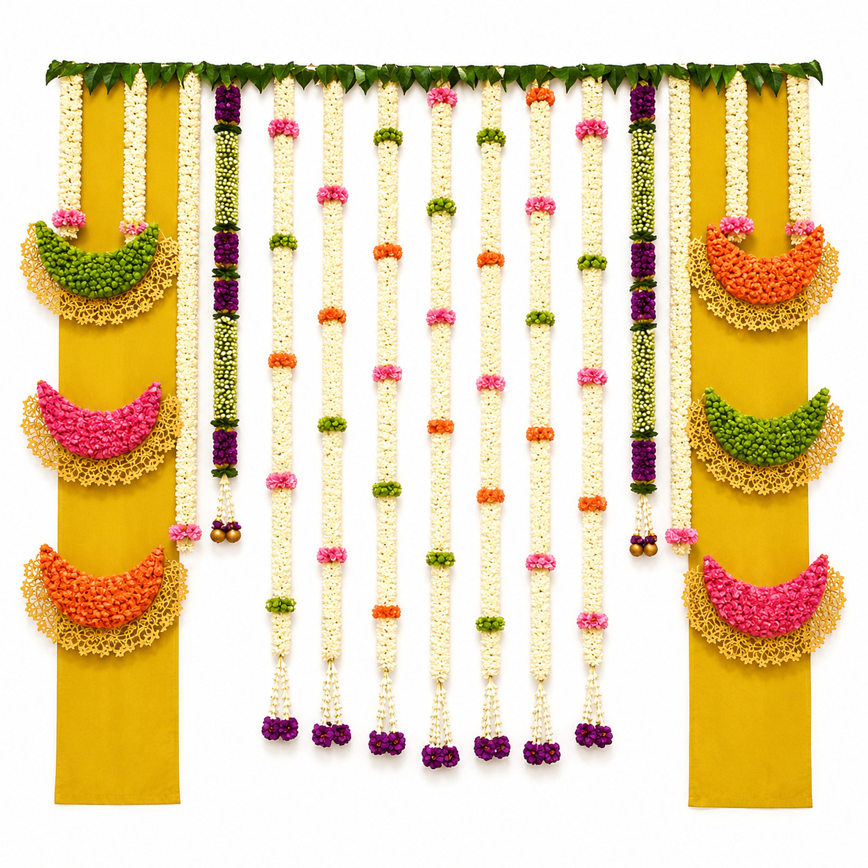 Artificial Floral Wall Hanging Backdrop Set