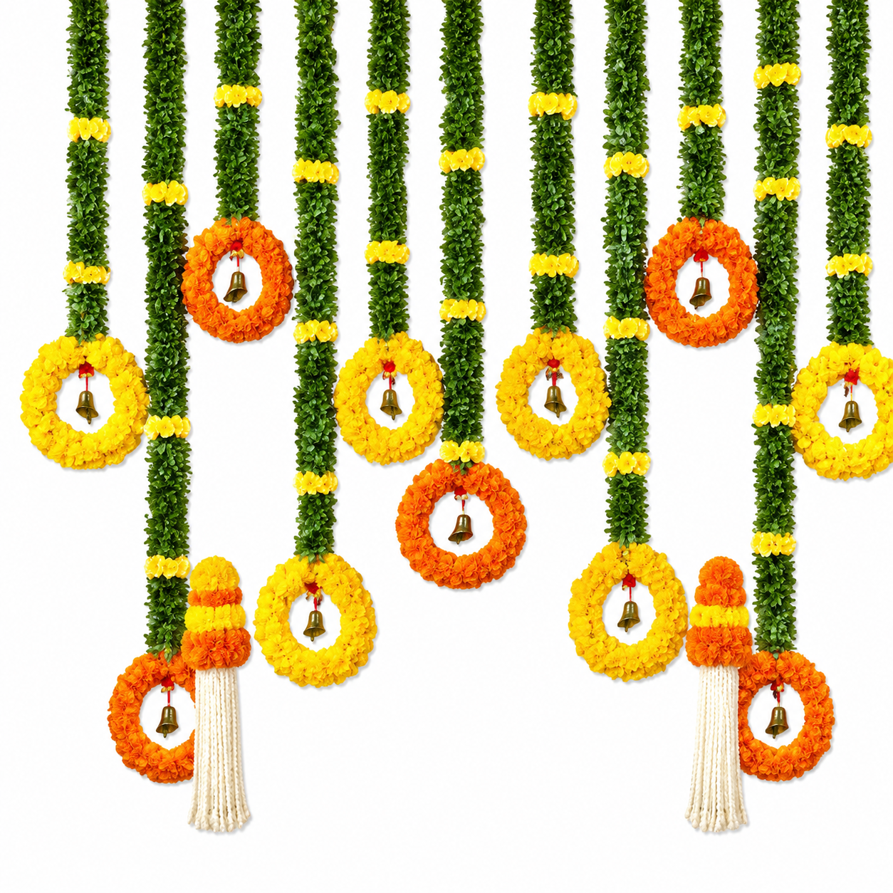 Artificial Floral Door Hanging Toran with Bells