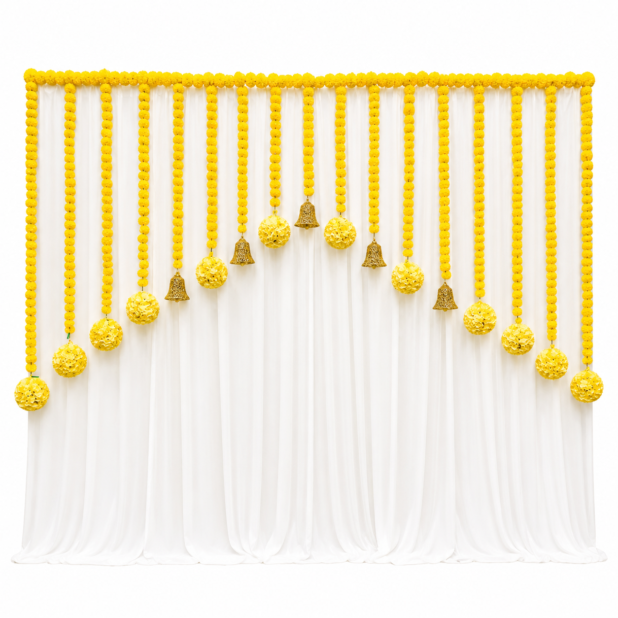Artificial Marigold Hanging Backdrop Decoration