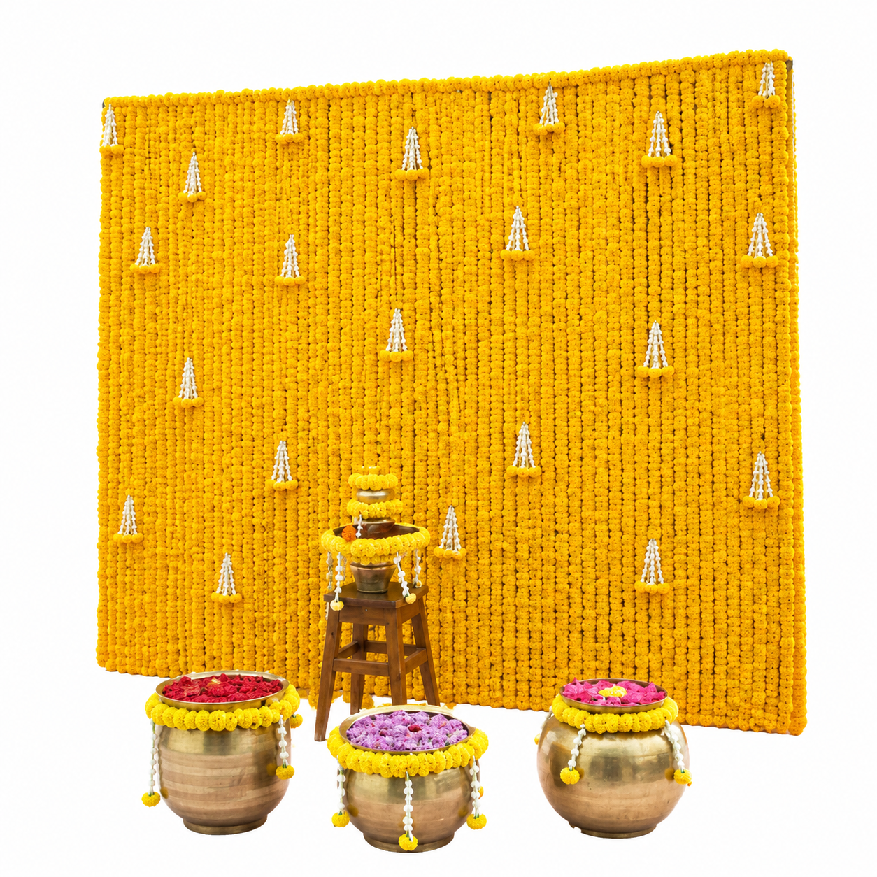 Artificial Marigold Floral Backdrop Decoration Set