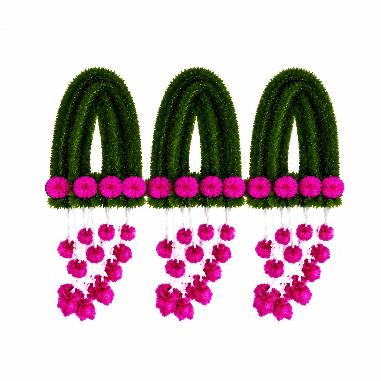 Artificial Floral Door Hanging Toran with Green Leaf Garlands