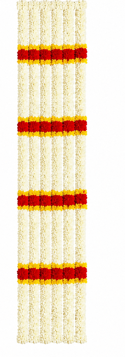Artificial Jasmine Floral Hanging Garlands with Red and Yellow Border