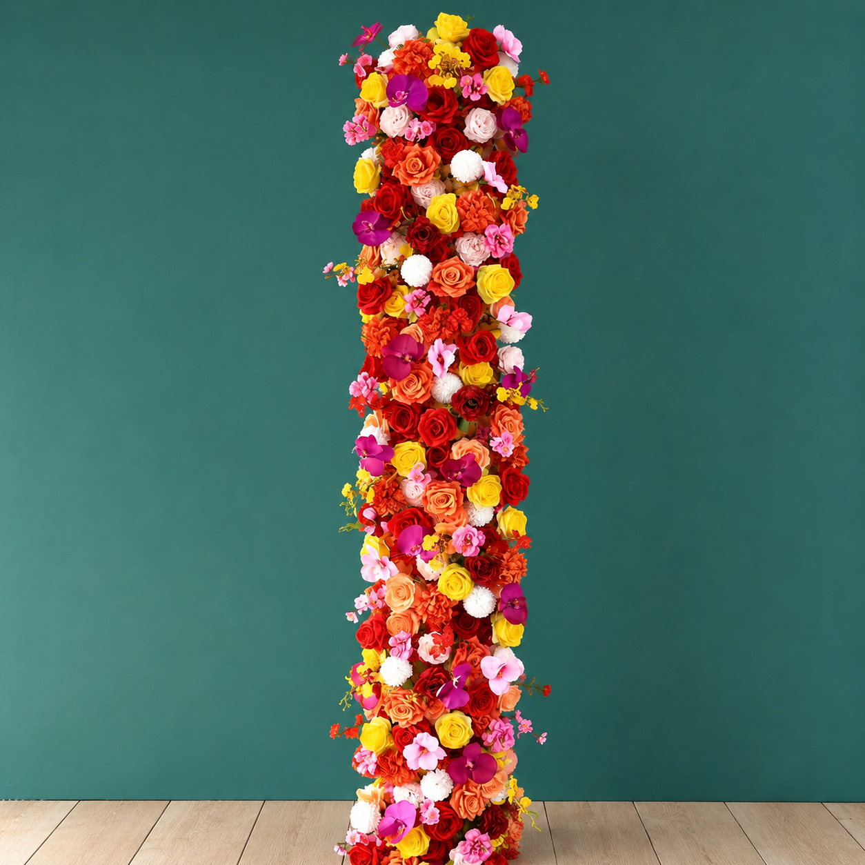 Artificial Multicolor Floral Pillar Column Decoration