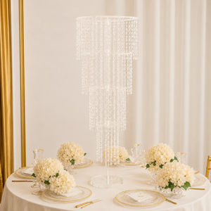 Gold Crystal Chandelier Table Centerpiece Stand
