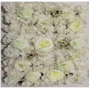 White Artificial Flower Wall Panel