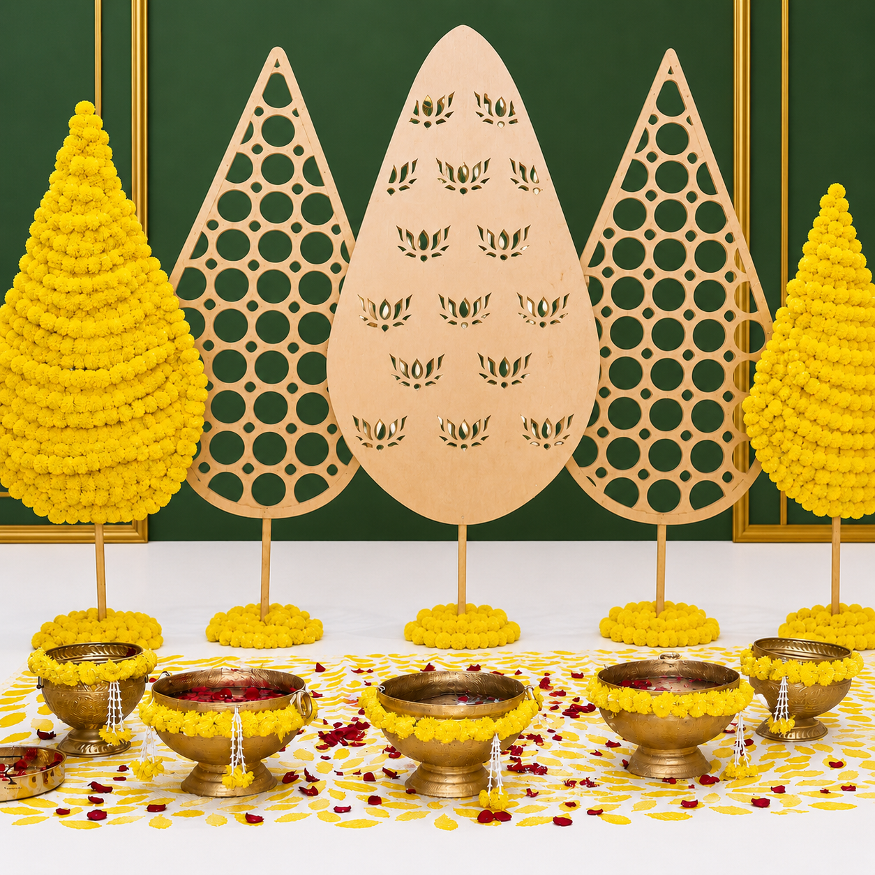Haldi Urli Bowl Ceremony Setup