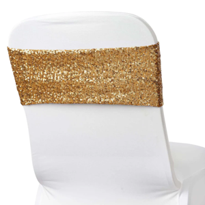 GOLD SEQUIN CHAIR BAND SASH