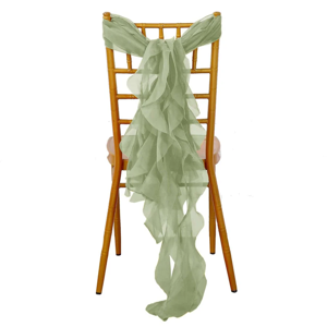 LIGHT GREEN ORGANZA CHAIR HOOD SASH